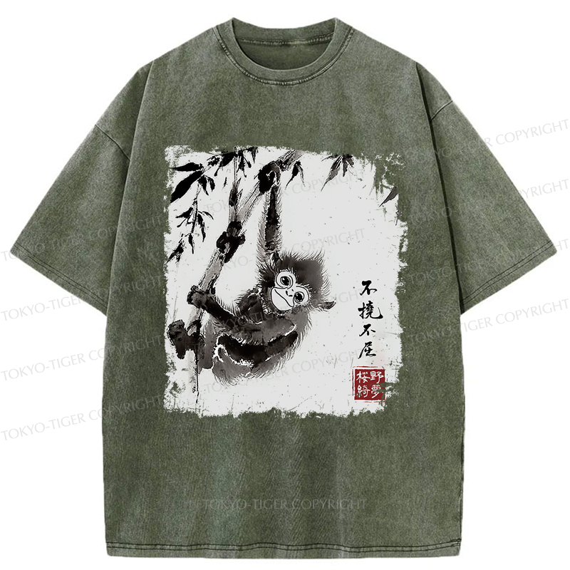 Japanese unisex washed t-shirt for streetwear