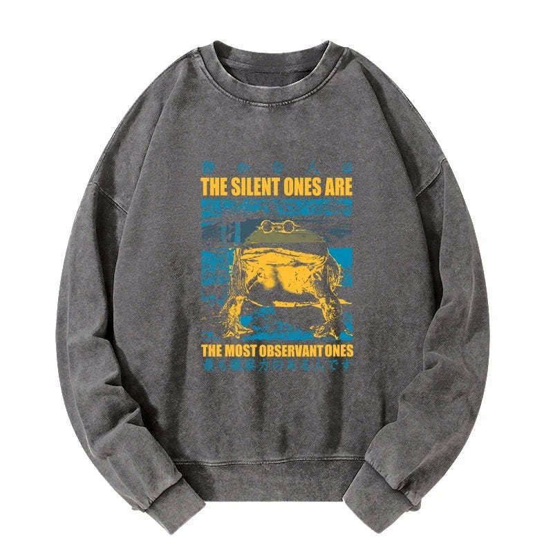 Kyoto-Lion Silent Frog Japanese Washed Sweatshirt
