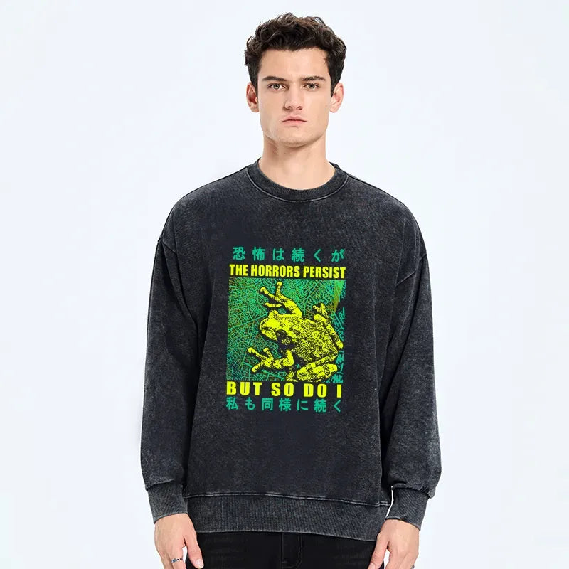 Kyoto-Lion The Horrors Persist Forg Washed Sweatshirt