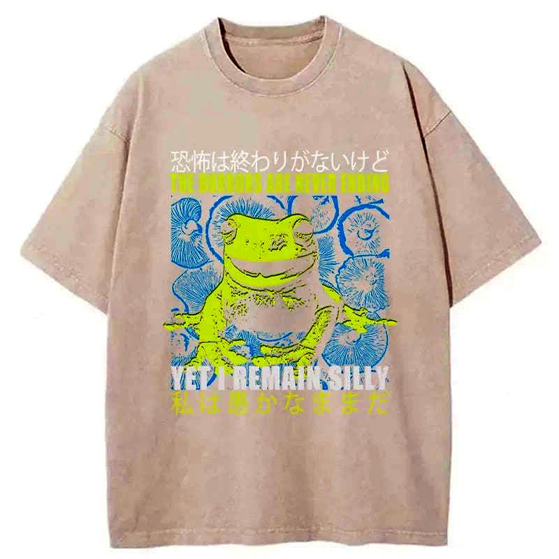 Kyoto-Lion A Self-Aware Frog Washed T-Shirt