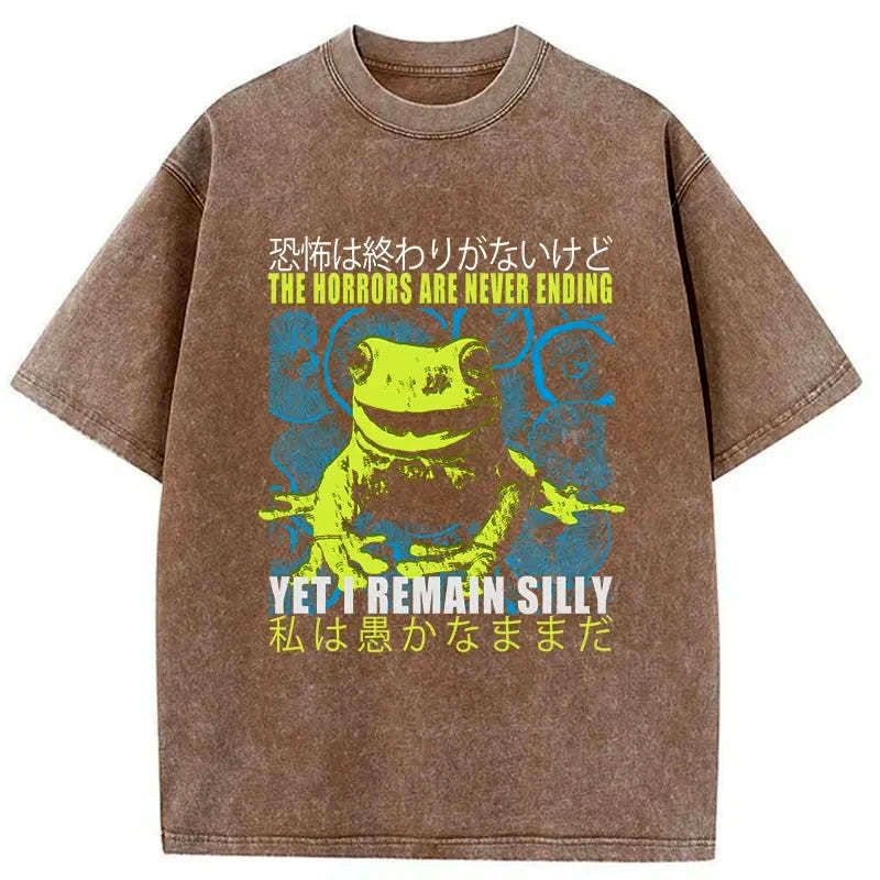Kyoto-Lion A Self-Aware Frog Washed T-Shirt