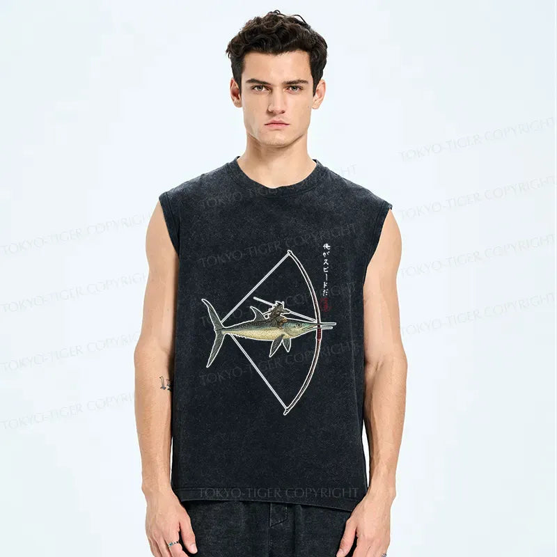 Japanese Vintage Washed Tank Top for Summer