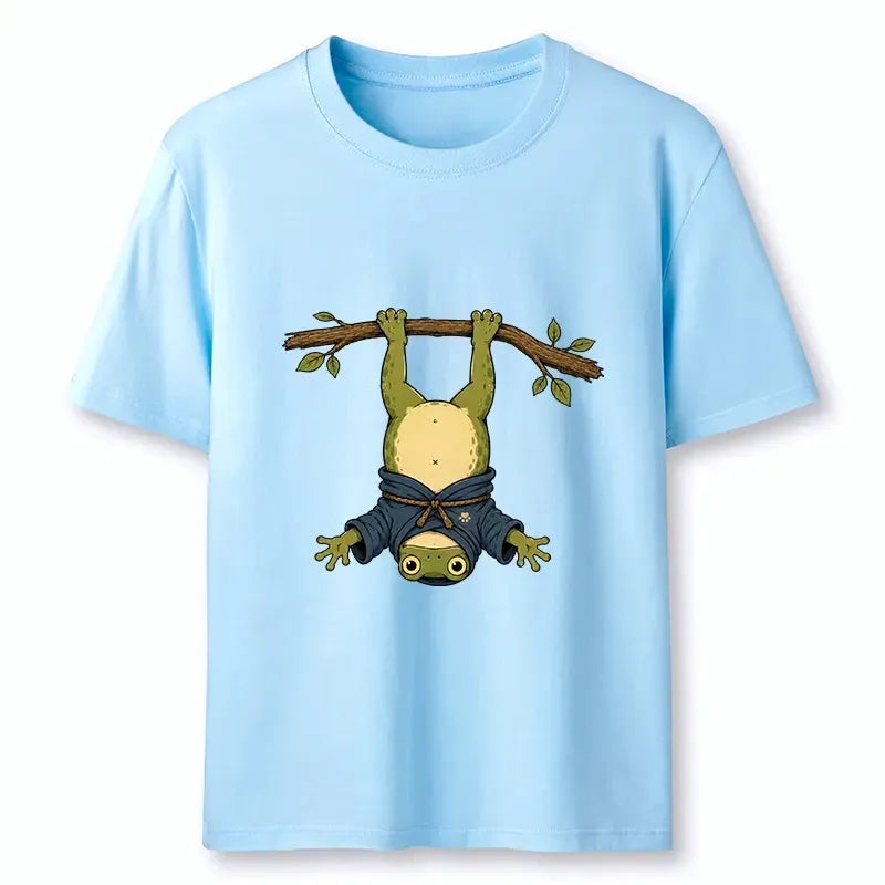 Relaxed Fit Japanese Frog Shirt for Summer
