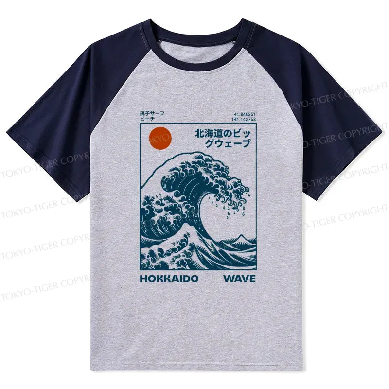Japanese Wave Raglan T-Shirt Summer