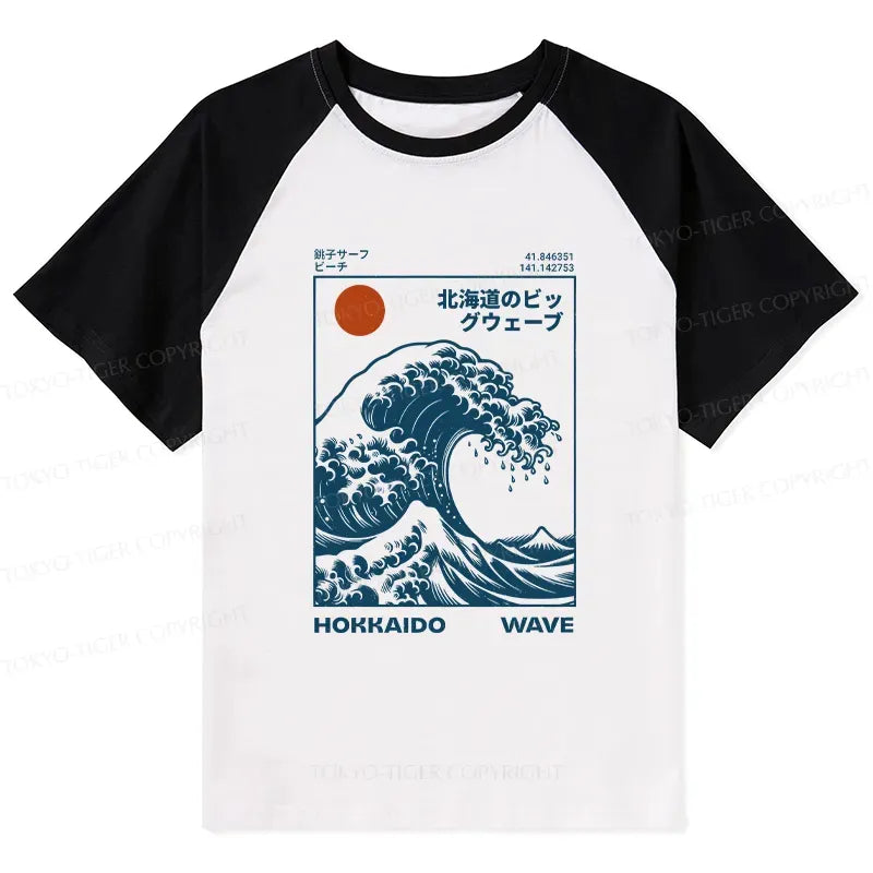 Japanese Wave Raglan T-Shirt Summer