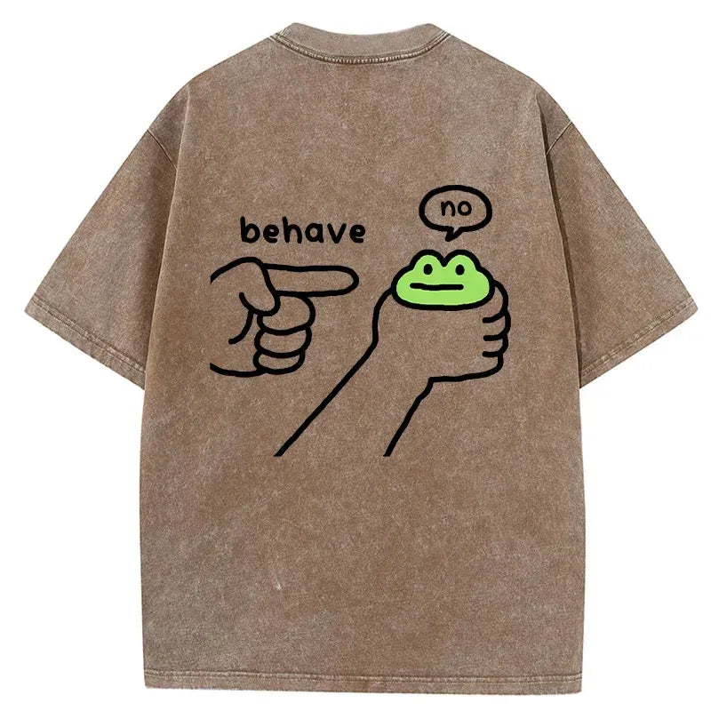 Kyoto-Lion Dishonest Frog Back Washed T-Shirt