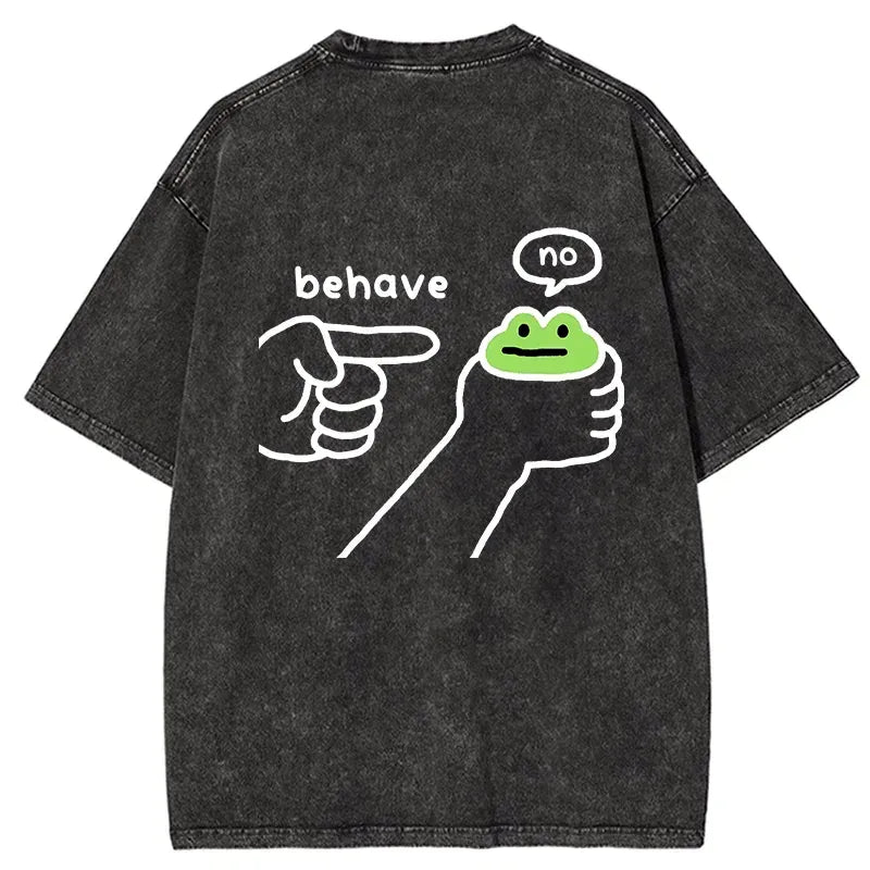 Kyoto-Lion Dishonest Frog Back Washed T-Shirt