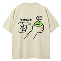 funny frog back washed t-shirt gift for him