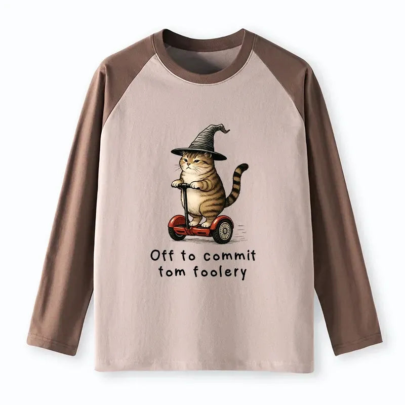 Orange Cat Raglan Long Sleeve for Summer