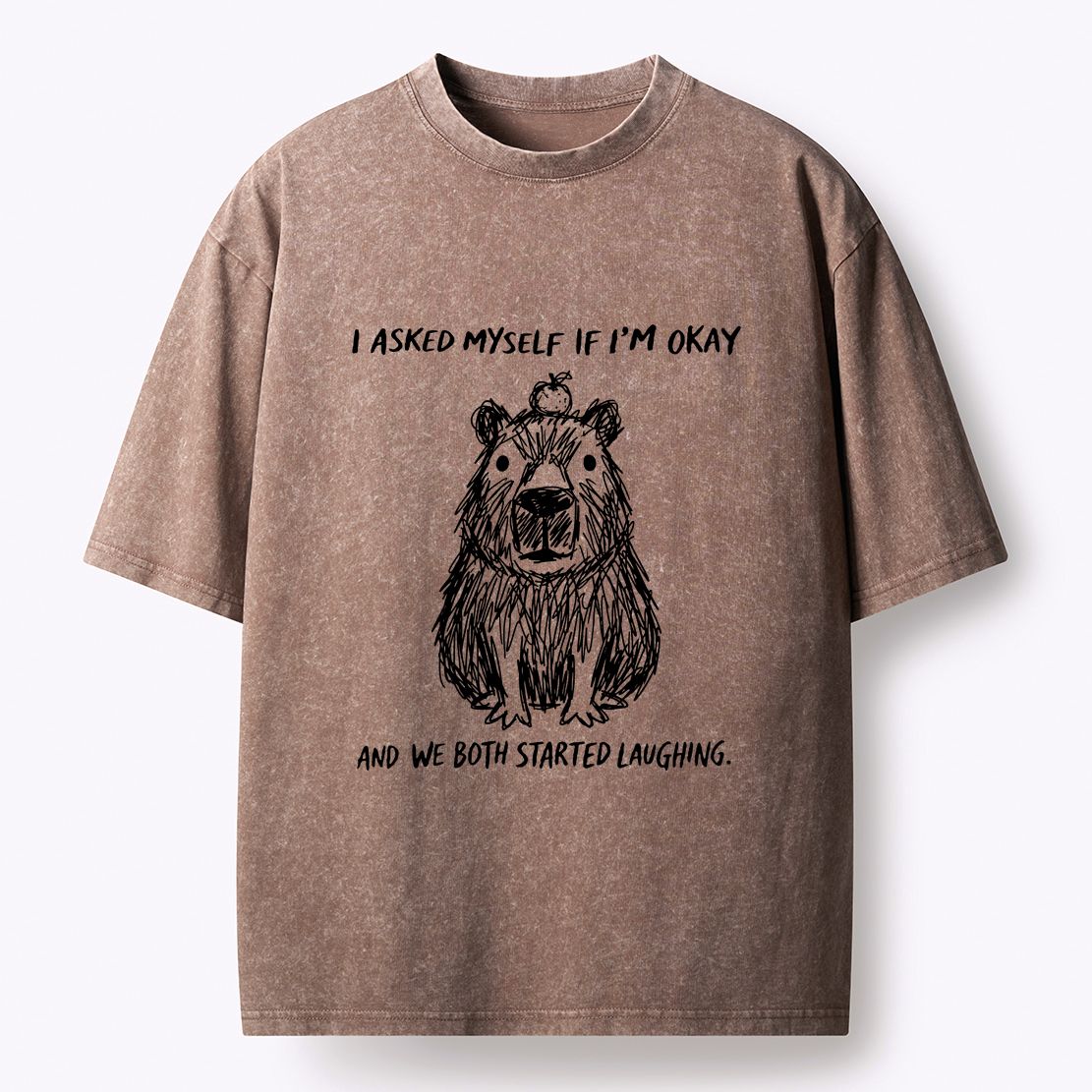 washed capybara tee for streetwear