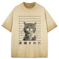 kyoto lion cat washed t-shirt free shipping