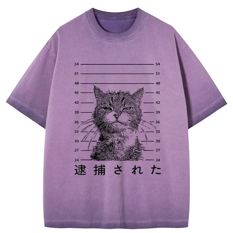 japanese gradient cat tee comfortable casual wear