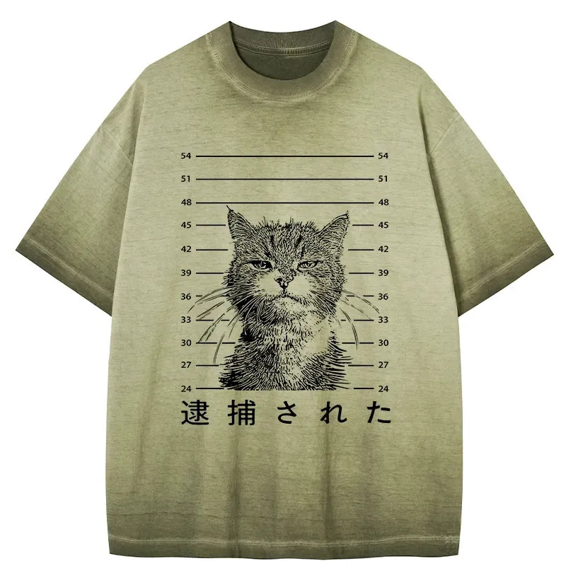 japanese gradient cat tee comfortable casual wear