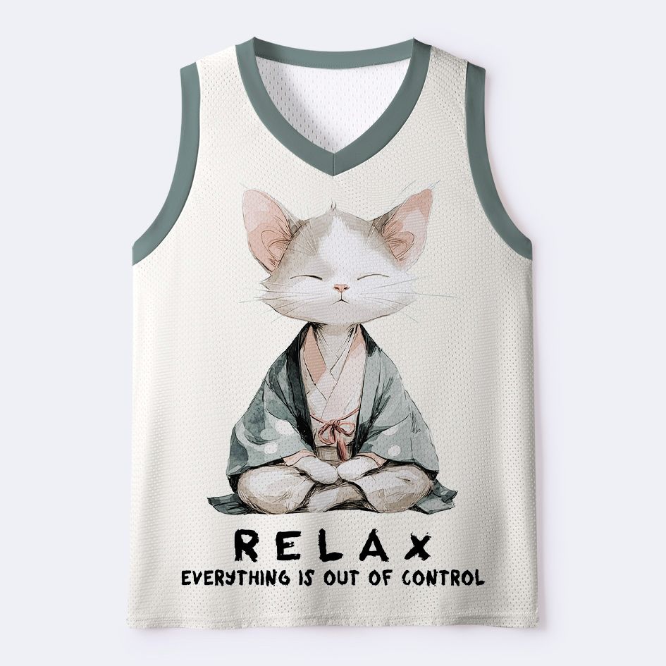 Kyoto-Lion Zen Meditating Cat Mesh Tank Top