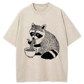 cute raccoon eating ramen shirt for daily wear