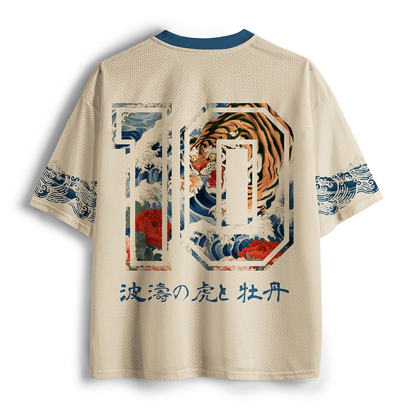 Kyoto-Lion Tiger Of The Floral Surf Mesh Jersey