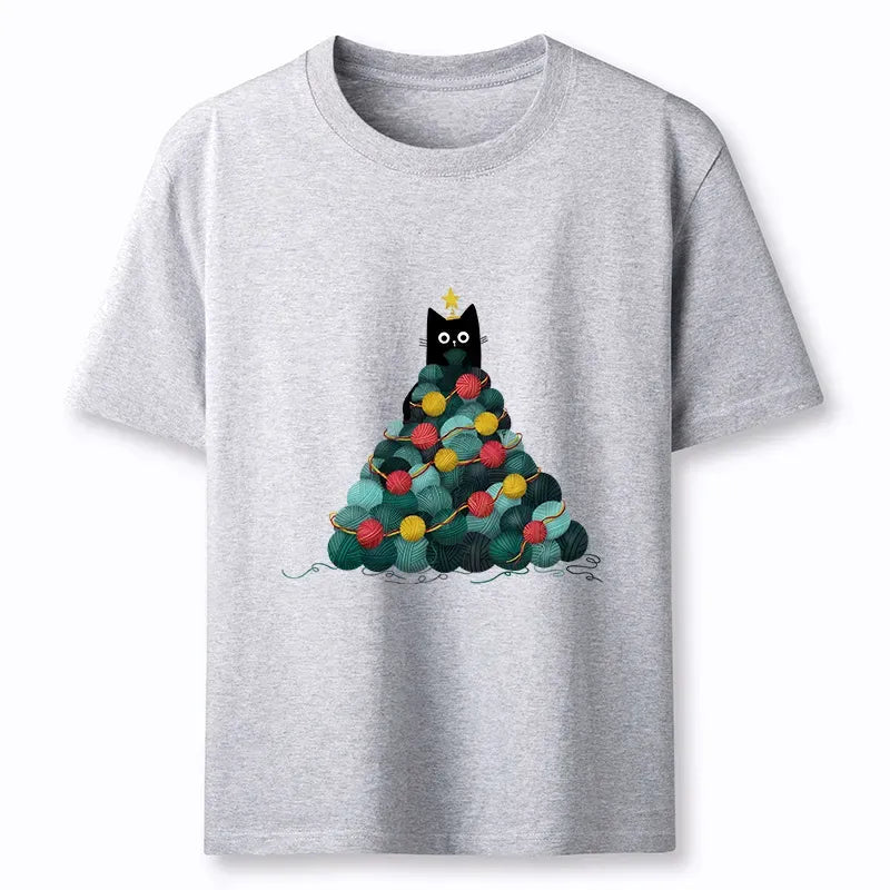 Christmas tree cat tee gift idea