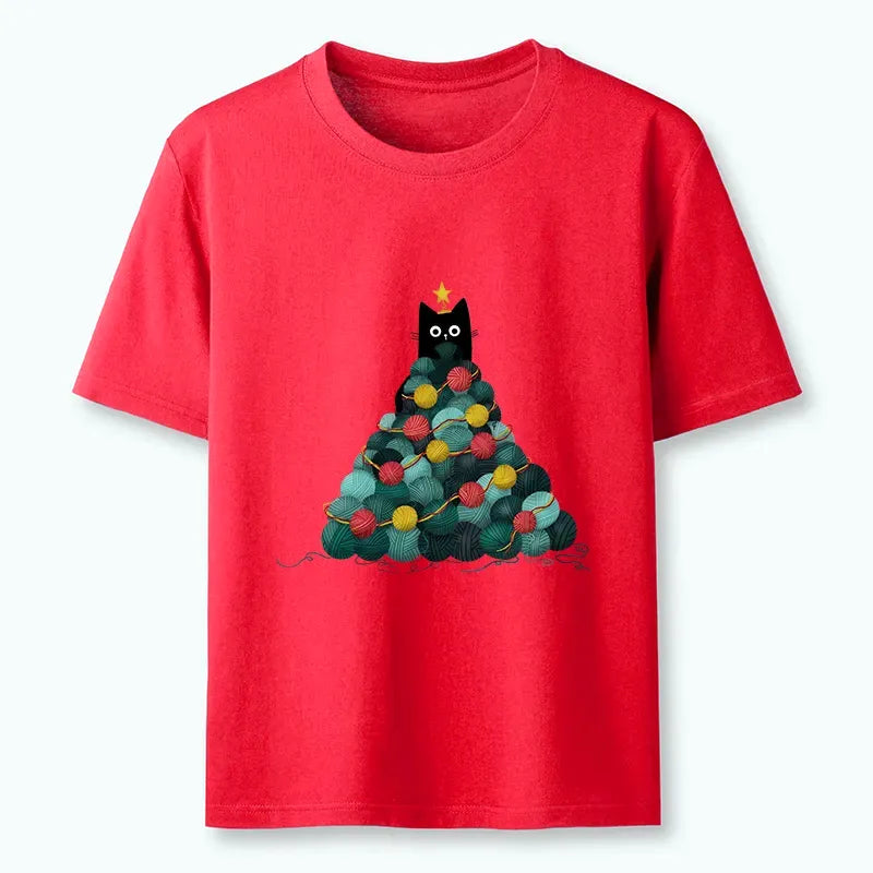 Kyoto-Lion Yarn Christmas Tree Cat Classic T-Shirt