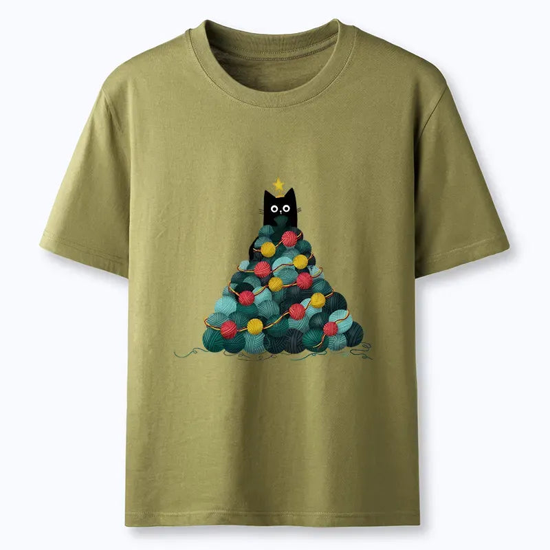 Kyoto-Lion Yarn Christmas Tree Cat Classic T-Shirt