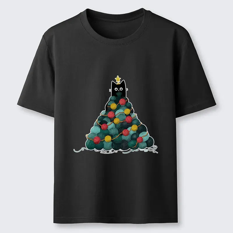 Kyoto-Lion Yarn Christmas Tree Cat Classic T-Shirt