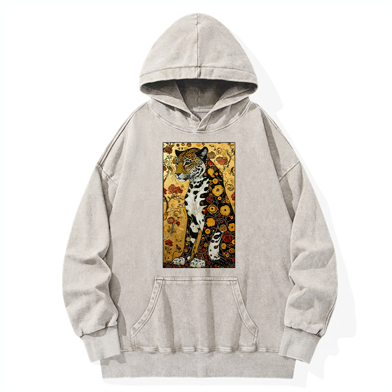 Kyoto-Lion Magnificent Leopard Washed Hoodie