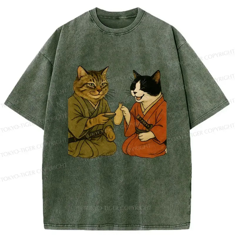 Vintage Japanese Cat T-Shirt for Vacation