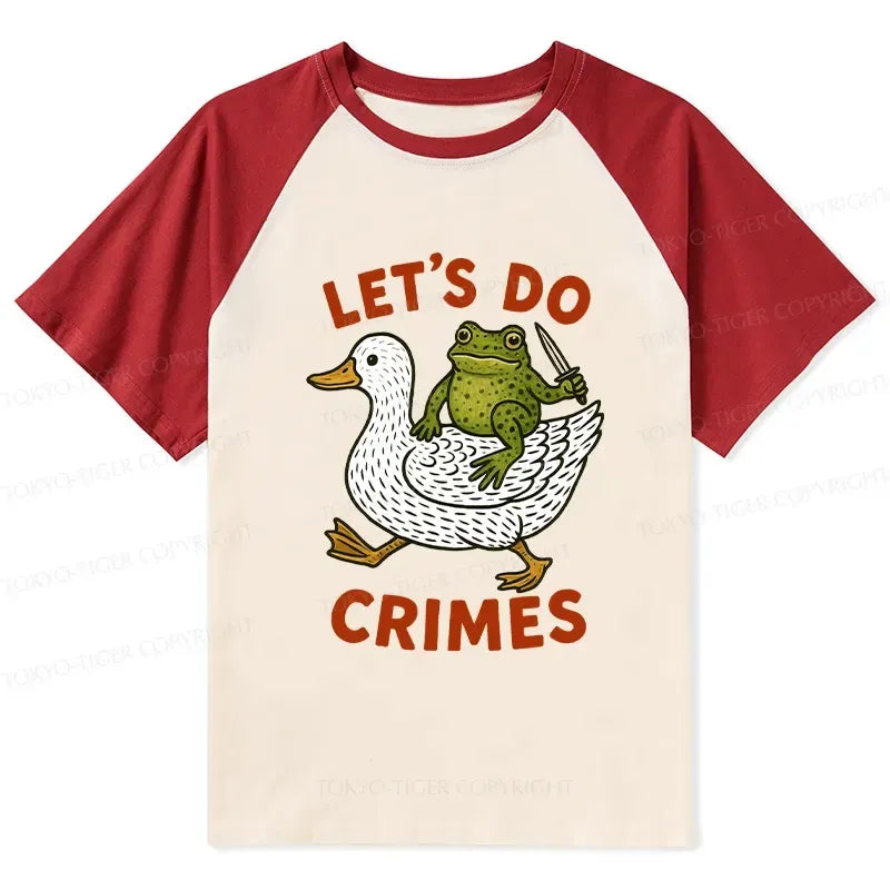 Kyoto-Lion Frog Ready To Commit Crime Raglan T-shirt
