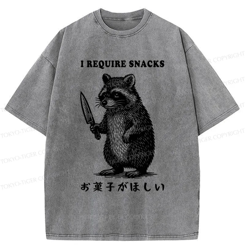 Kyoto-Lion Raccoon Needs Candy Washed T-Shirt