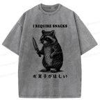 Kyoto-Lion Raccoon Needs Candy Washed T-Shirt
