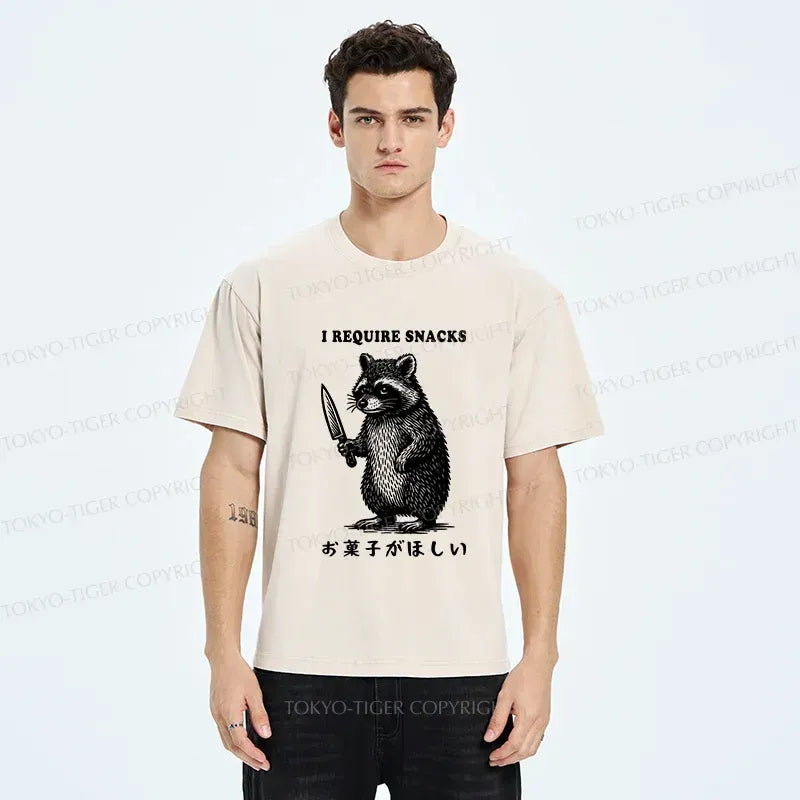 Kyoto-Lion Raccoon Needs Candy Washed T-Shirt