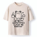 funny frog fart washed t-shirt