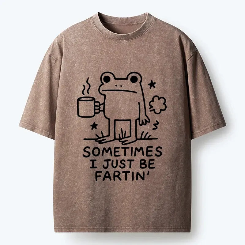 Kyoto-Lion Sometimes A Frog Just Needs To Fart Washed T-Shirt