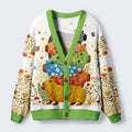 Kyoto-Lion Colorful Capybaras Ugly Cardigan Sweater
