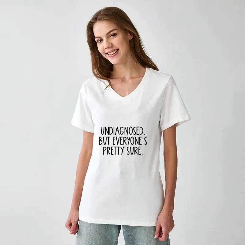 Funny Japanese V-Neck T-Shirt for Daily Wear