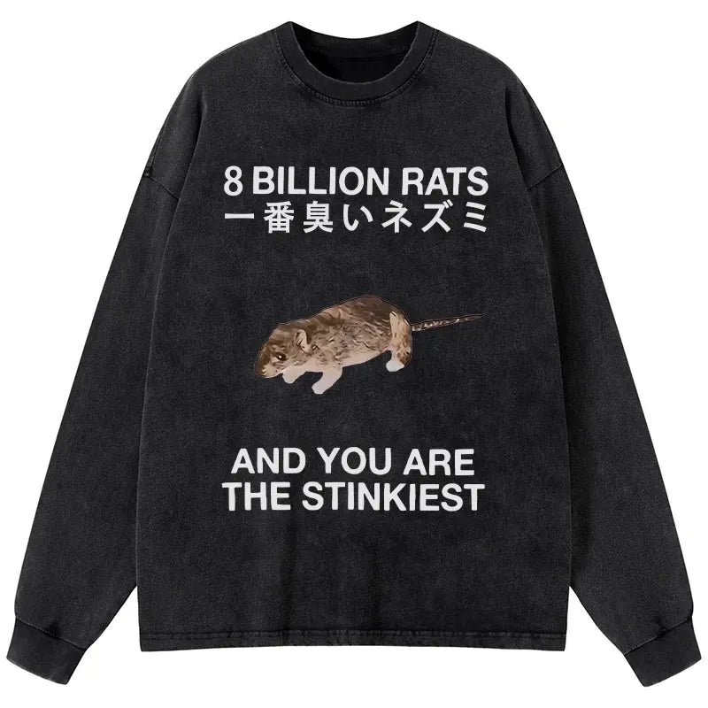 Kyoto-Lion World's Stinkiest Rat Washed Long Sleeve T-Shirt