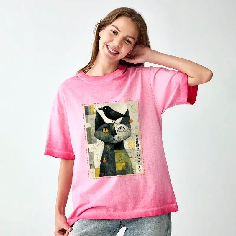 Funny Cat Crow T-Shirt for Anime Convention