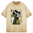 Kyoto-Lion The Cat And The Crow Are Planning To Rule The World Gradient Washed T-Shirt