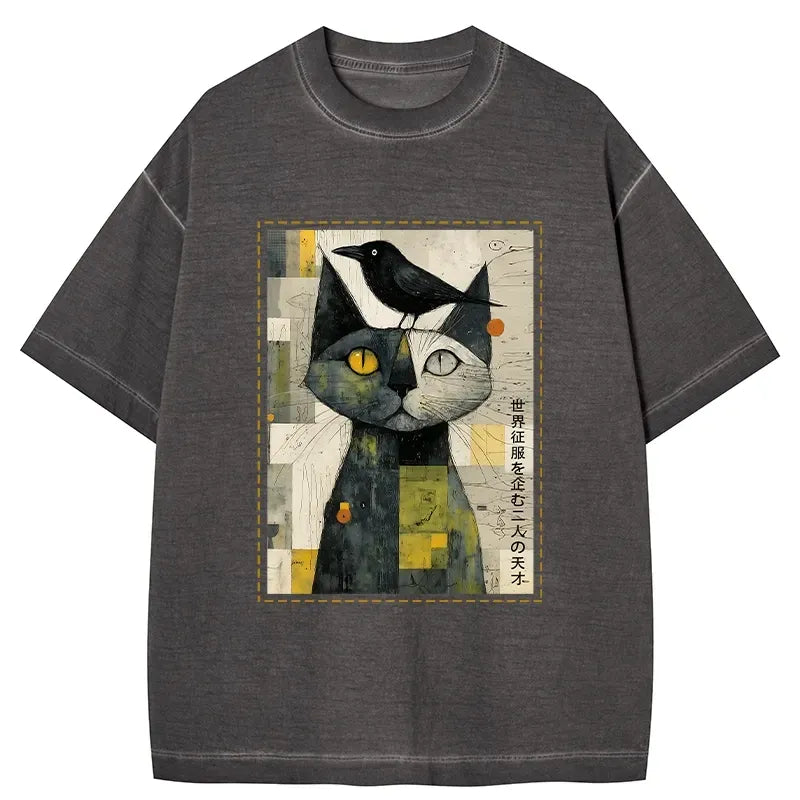 Funny Cat Crow T-Shirt for Anime Convention