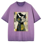 Kyoto-Lion The Cat And The Crow Are Planning To Rule The World Gradient Washed T-Shirt