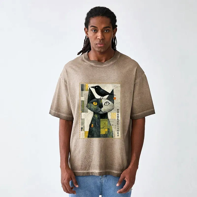 Funny Cat Crow T-Shirt for Anime Convention