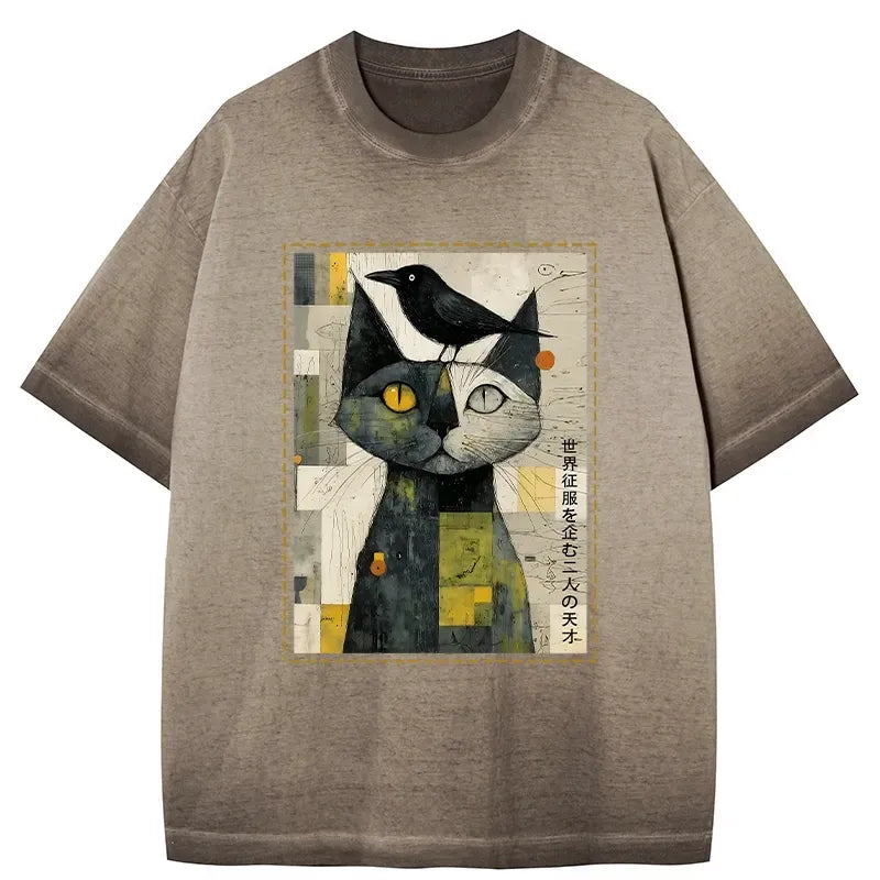 Funny Cat Crow T-Shirt for Anime Convention