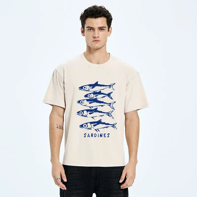 kyoto lion sardines art t-shirt