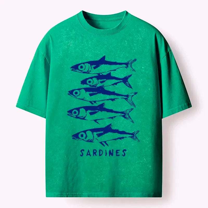 kyoto lion sardines art t-shirt
