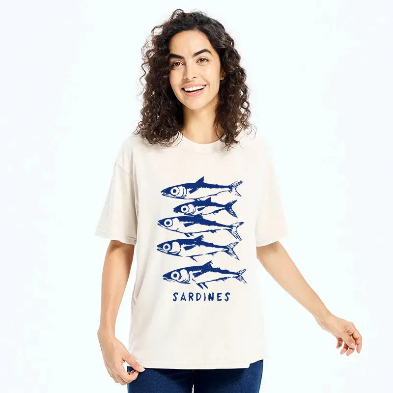 kyoto lion sardines art t-shirt