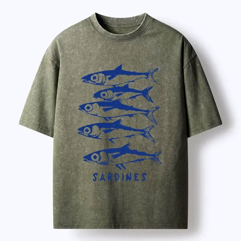 kyoto lion sardines art t-shirt