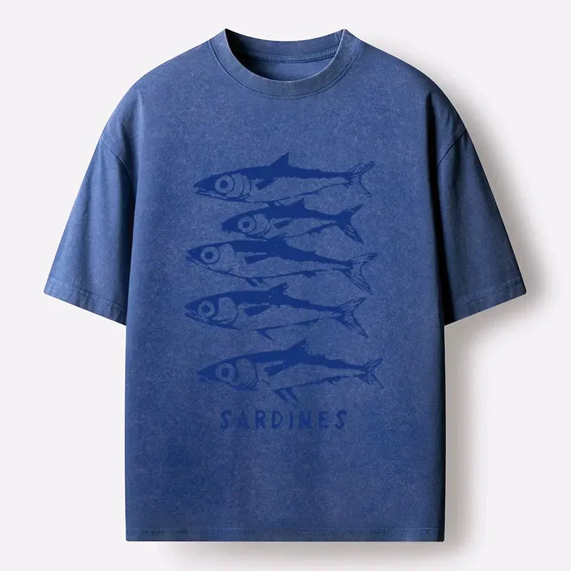 kyoto lion sardines art t-shirt