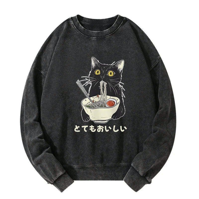 japanese cat ramen sweatshirt best seller