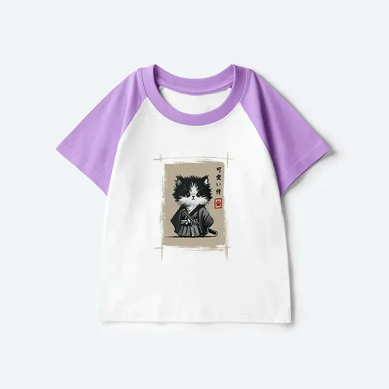Japanese Samurai Kids Raglan T-shirt