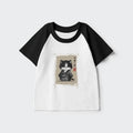 Kyoto-Lion Kitten Samurai Kids Raglan T-shirt