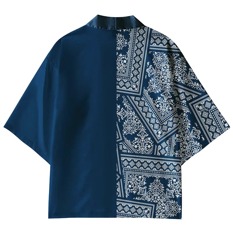 Kyoto-Lion Geometric Patterns Kimono Cardigan